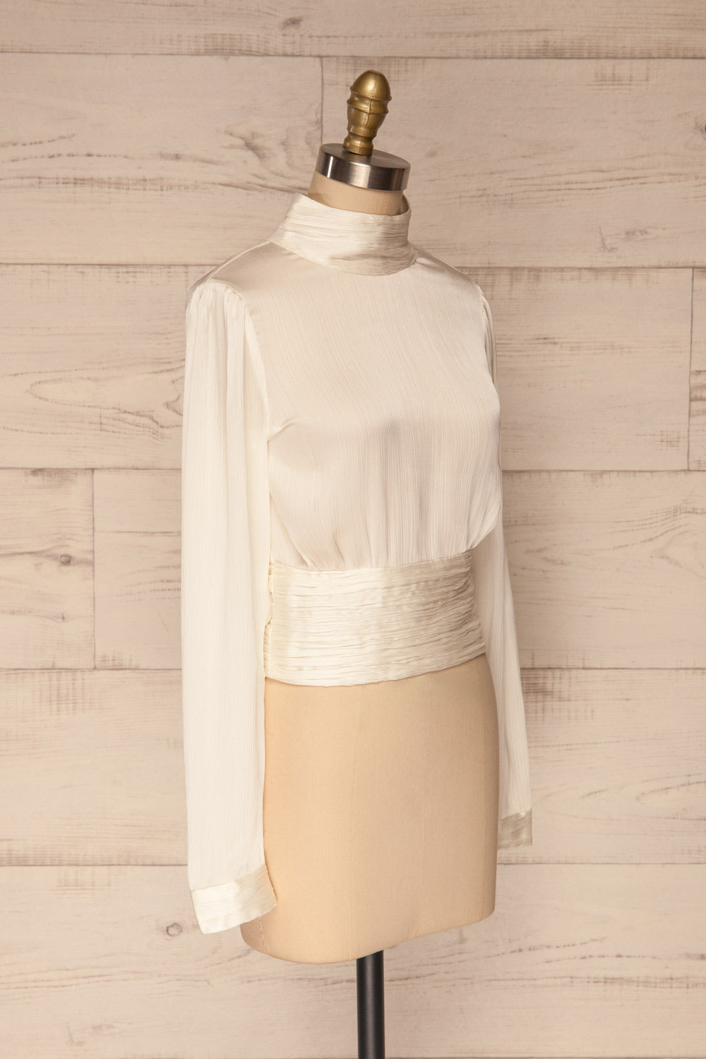 Kiell Ivory Open Back Silky Blouse | La petite garçonne side view