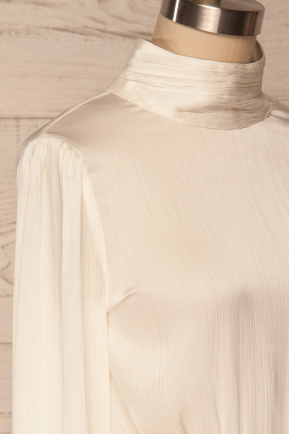 Kiell Ivory Open Back Silky Blouse | La petite garçonne side close up