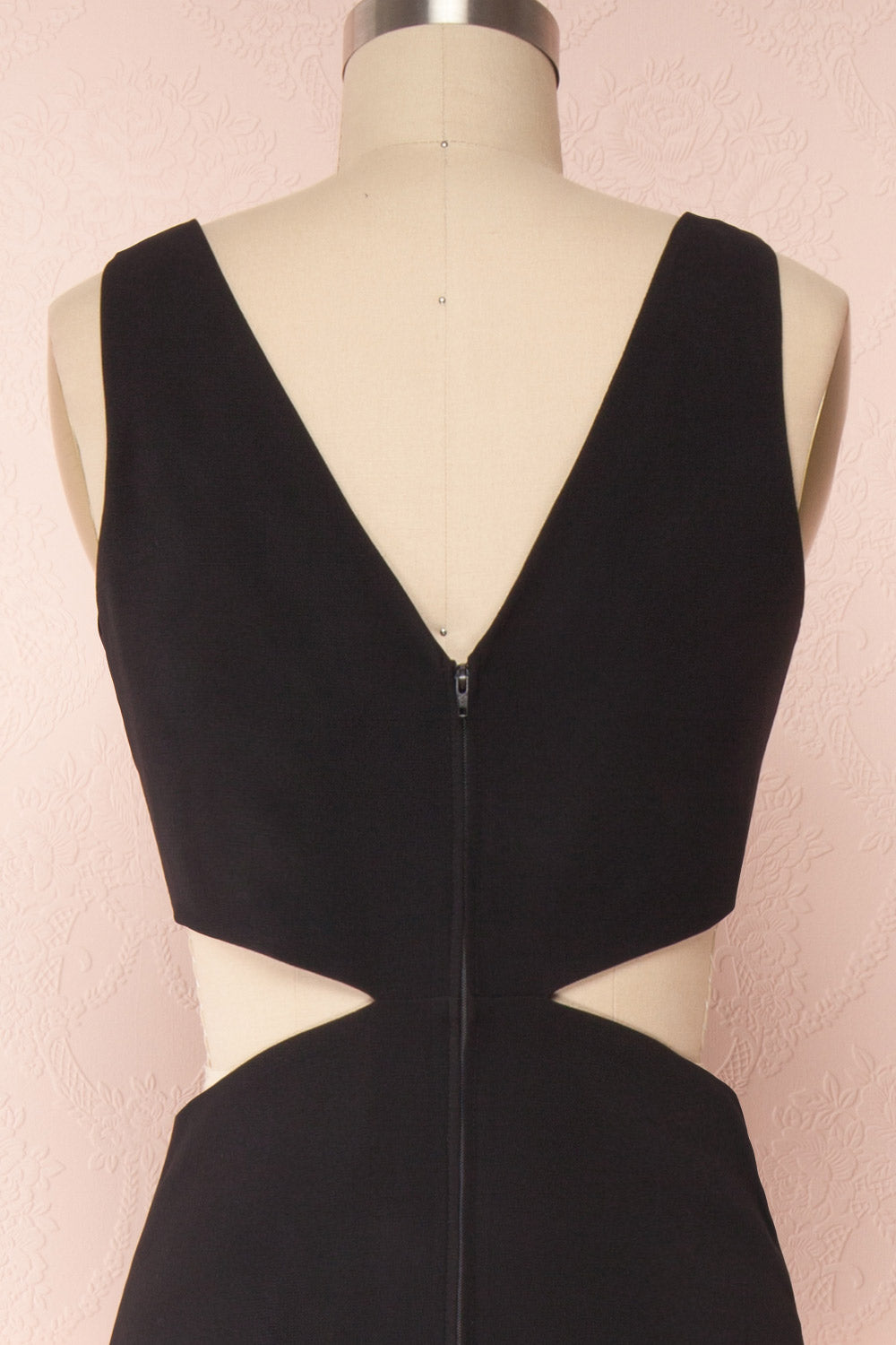 Kiira Black Cut-Outs Mermaid Gown | Boudoir 1861 back close up