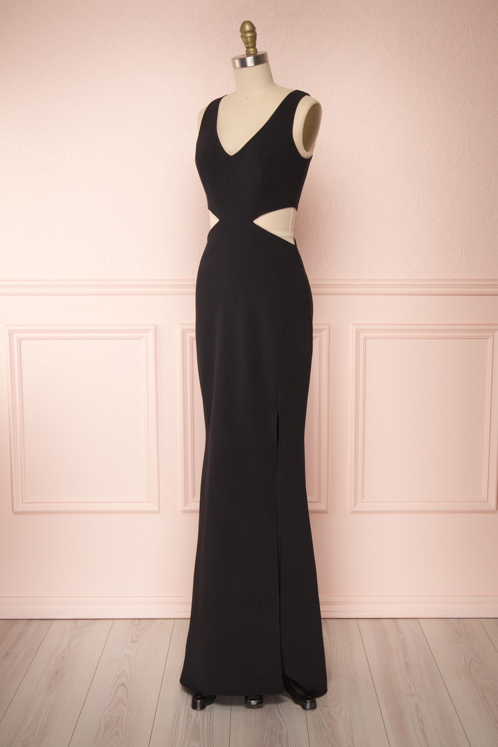 Kiira Black Cut-Outs Mermaid Gown | Boudoir 1861 side view