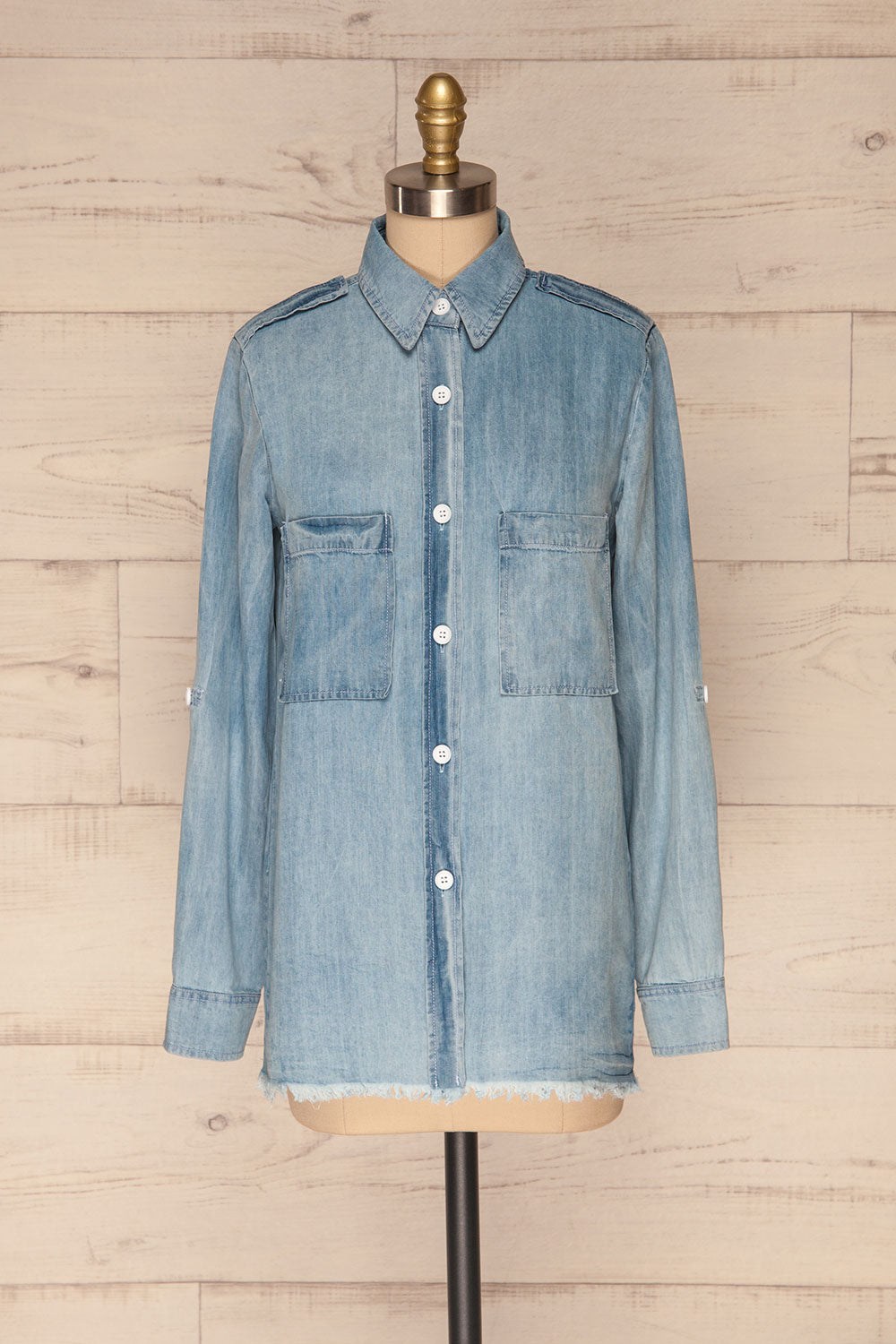 Kingston Light Blue Long Sleeved Denim Shirt | La Petite Garçonne 3