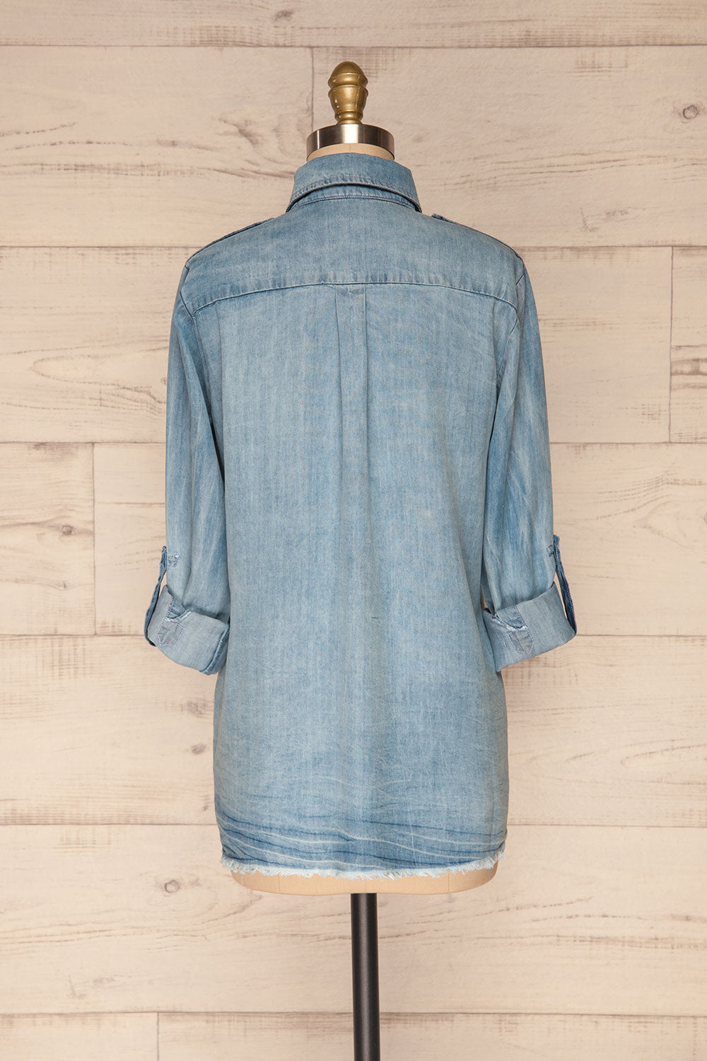 Kingston Light Blue Long Sleeved Denim Shirt | La Petite Garçonne 7
