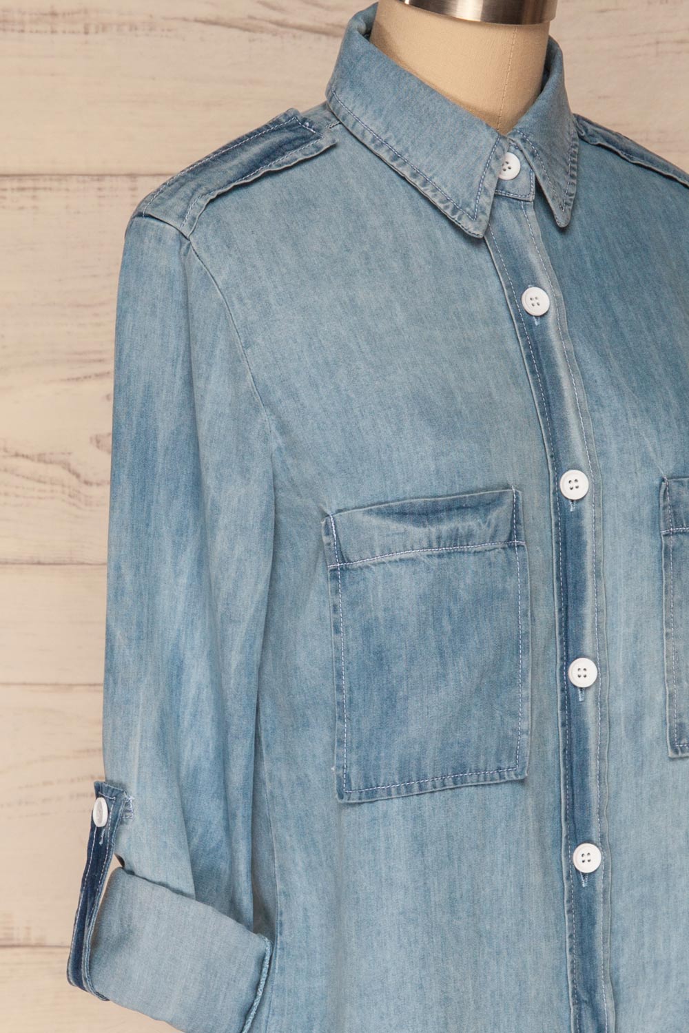 Kingston Light Blue Long Sleeved Denim Shirt | La Petite Garçonne 6