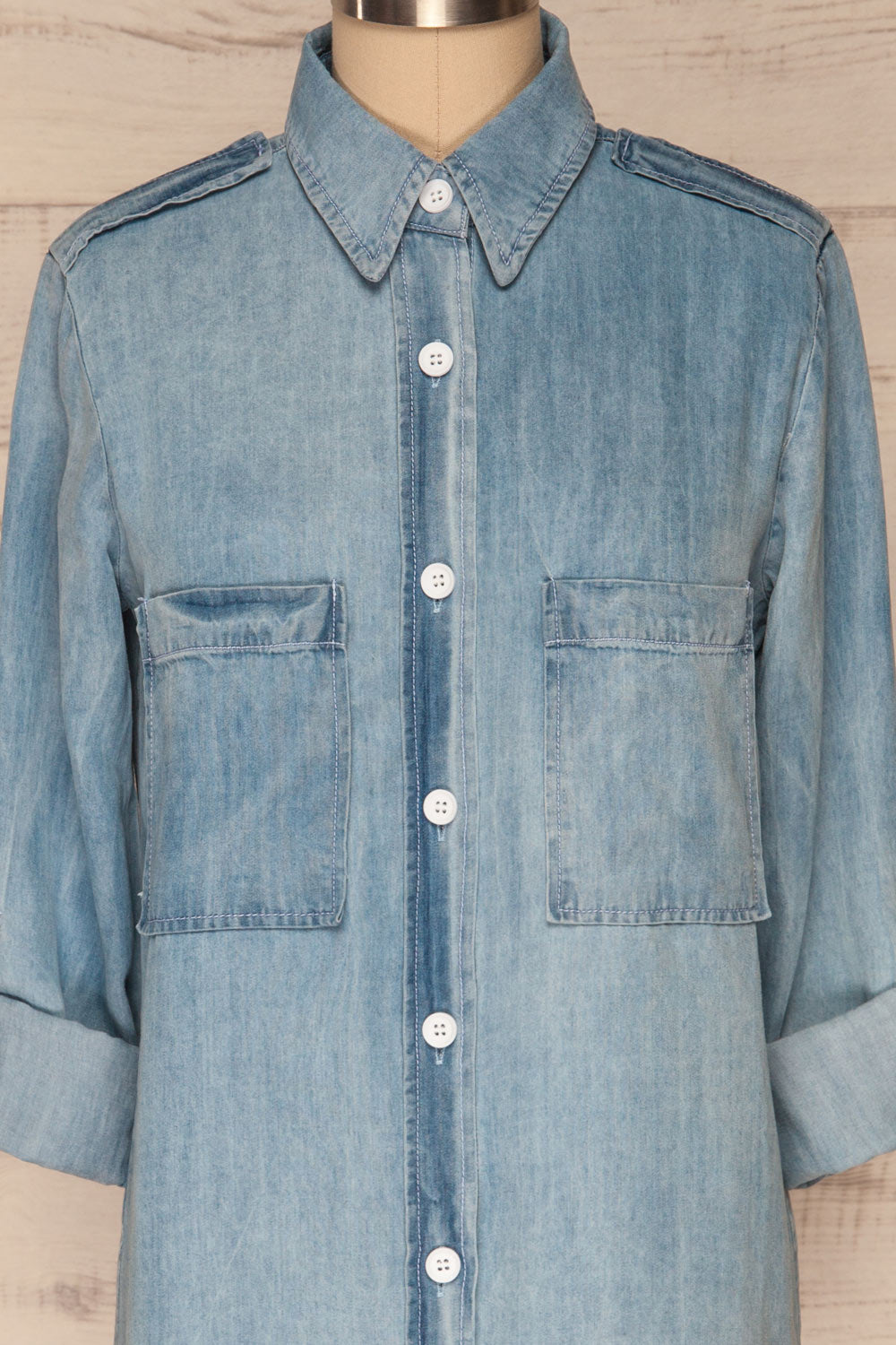 Kingston Light Blue Long Sleeved Denim Shirt | La Petite Garçonne 9