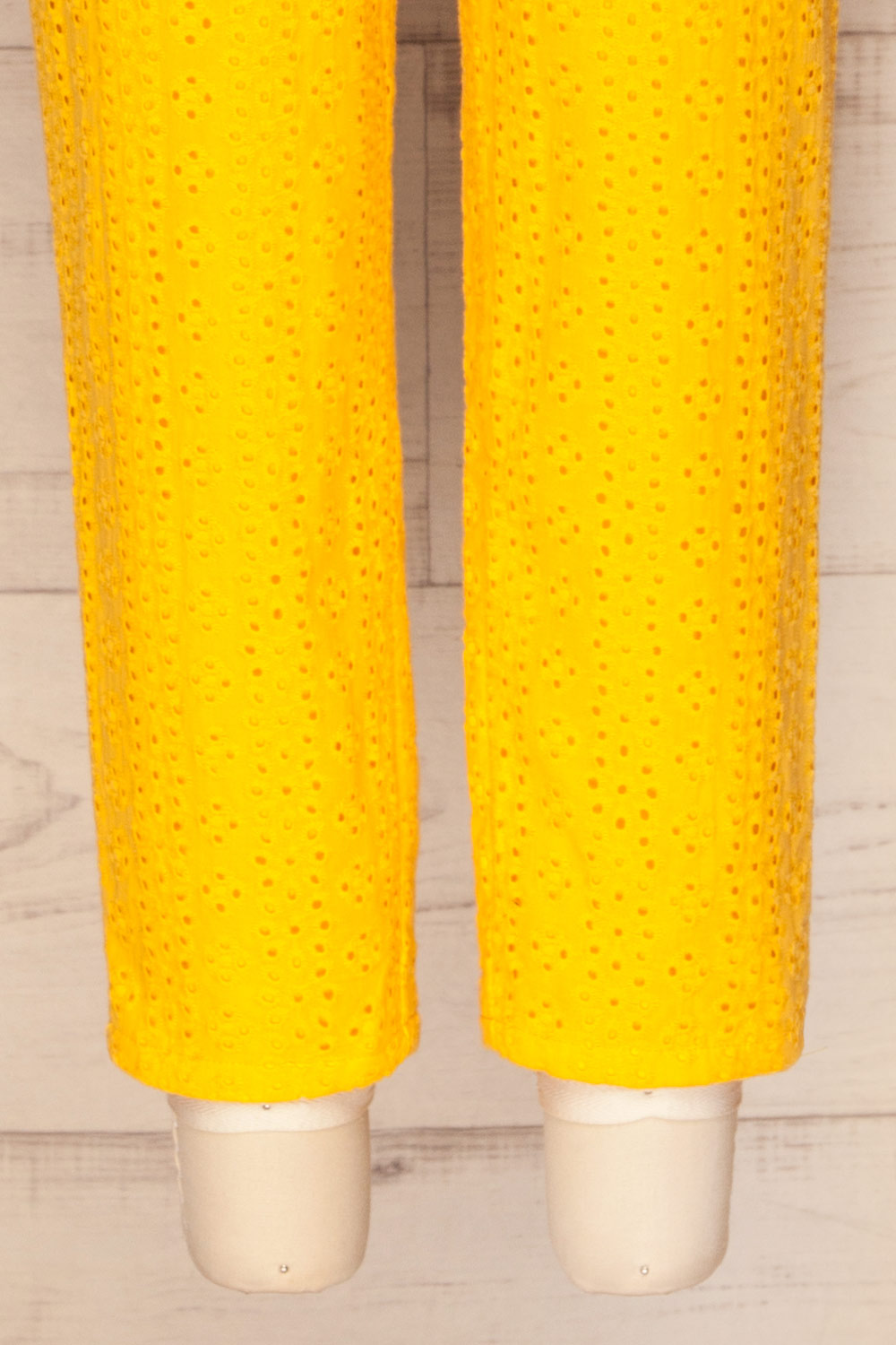 Klobuck Yellow Openwork Straight Leg Pants | La petite garçonne legs