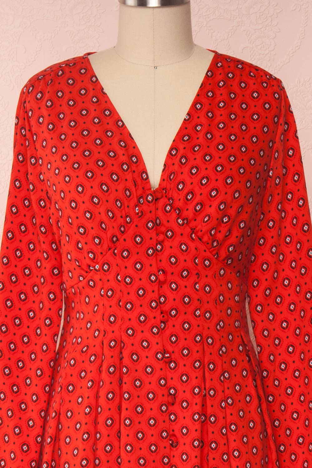 Koko Rouge | Robe Ligne-A à Manches Longues