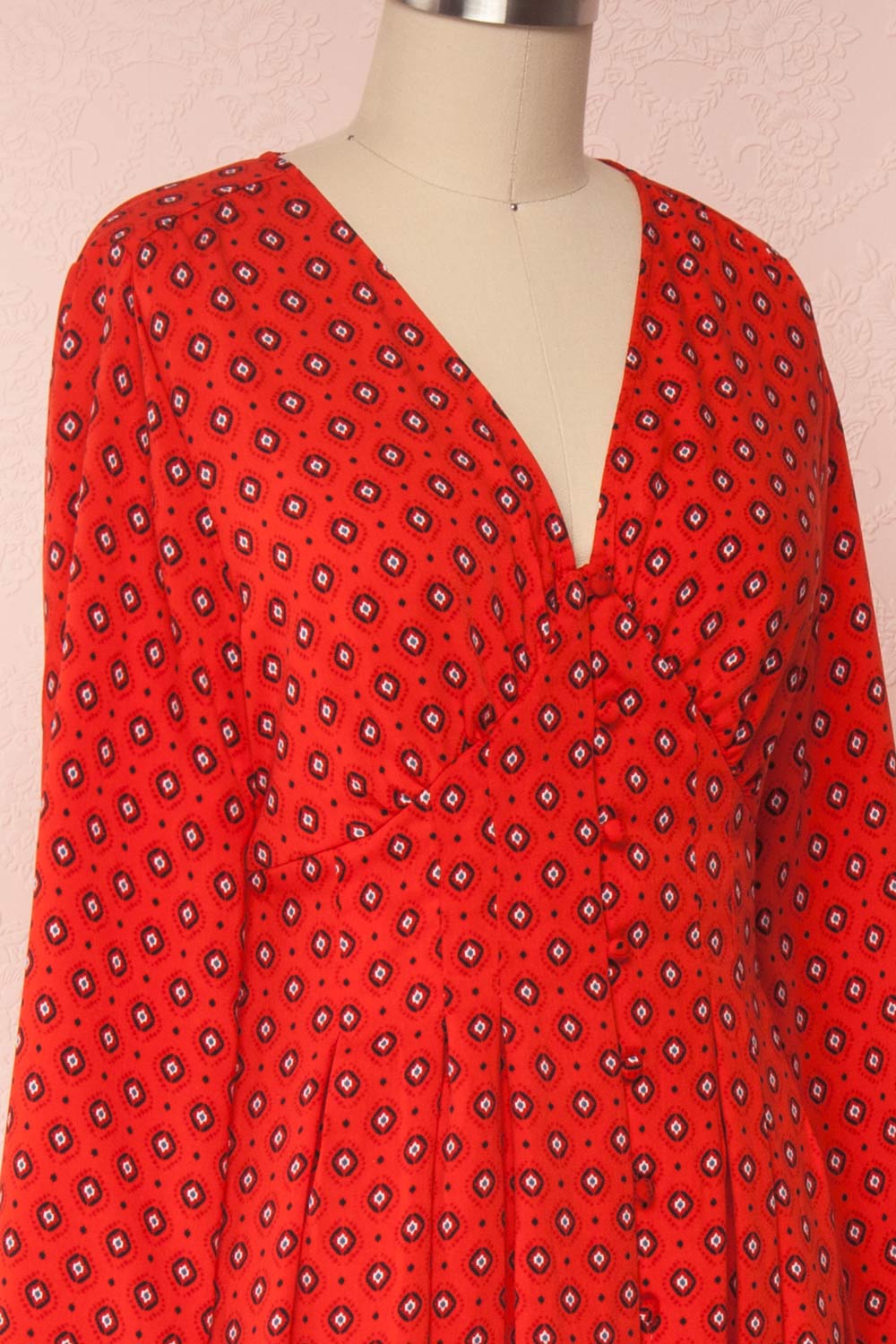 Koko Rouge | Robe Ligne-A à Manches Longues