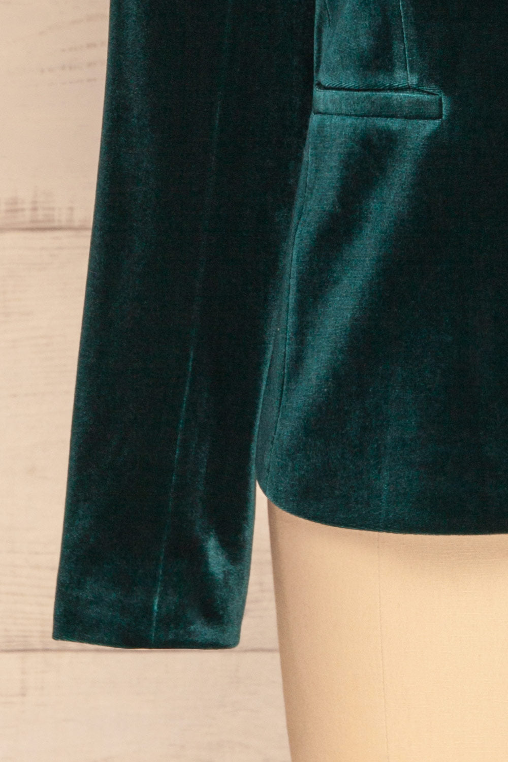 Kolding Teal Velvet Tailored Blazer | La petite garçonne bottom