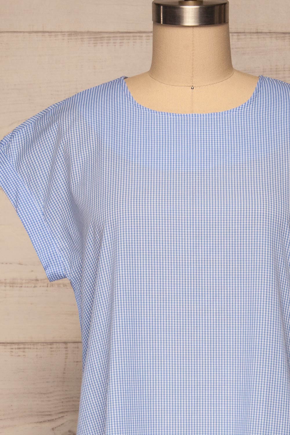 Kolobrzeg White & Blue Plaid Dress front close up | La petite garçonne