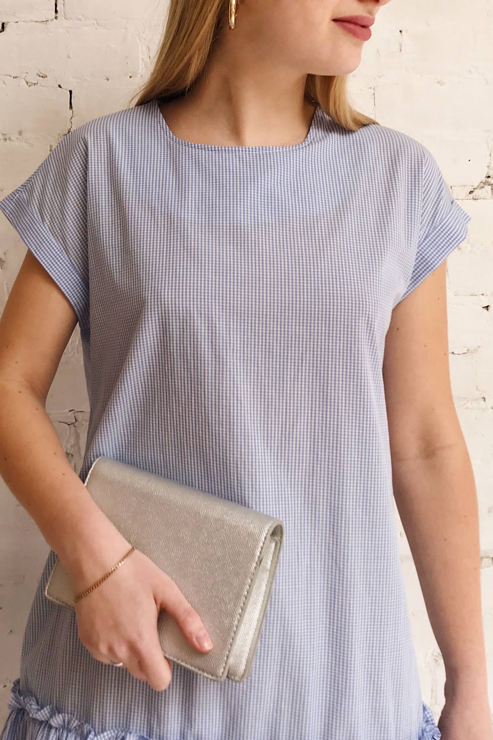 Kolobrzeg White & Blue Plaid Dress | La petite garçonne on model