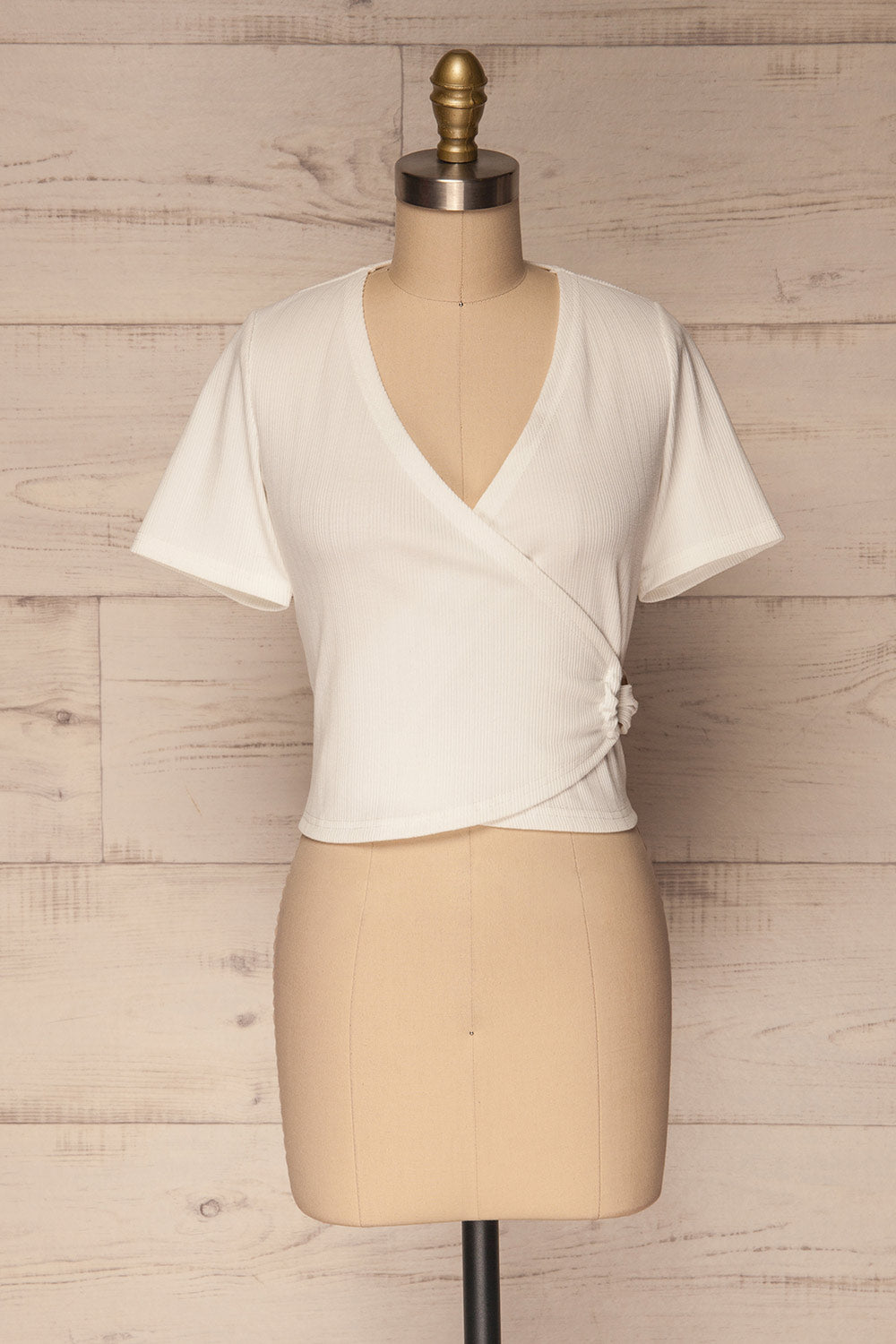 Kordelio White Short Sleeved Wrap Top | La Petite Garçonne 1