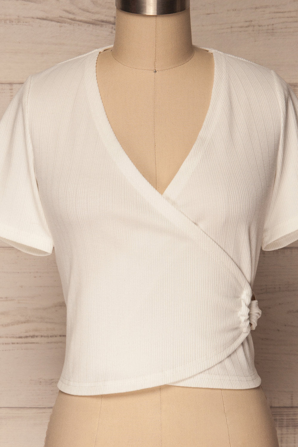 Kordelio White Short Sleeved Wrap Top | La Petite Garçonne 2