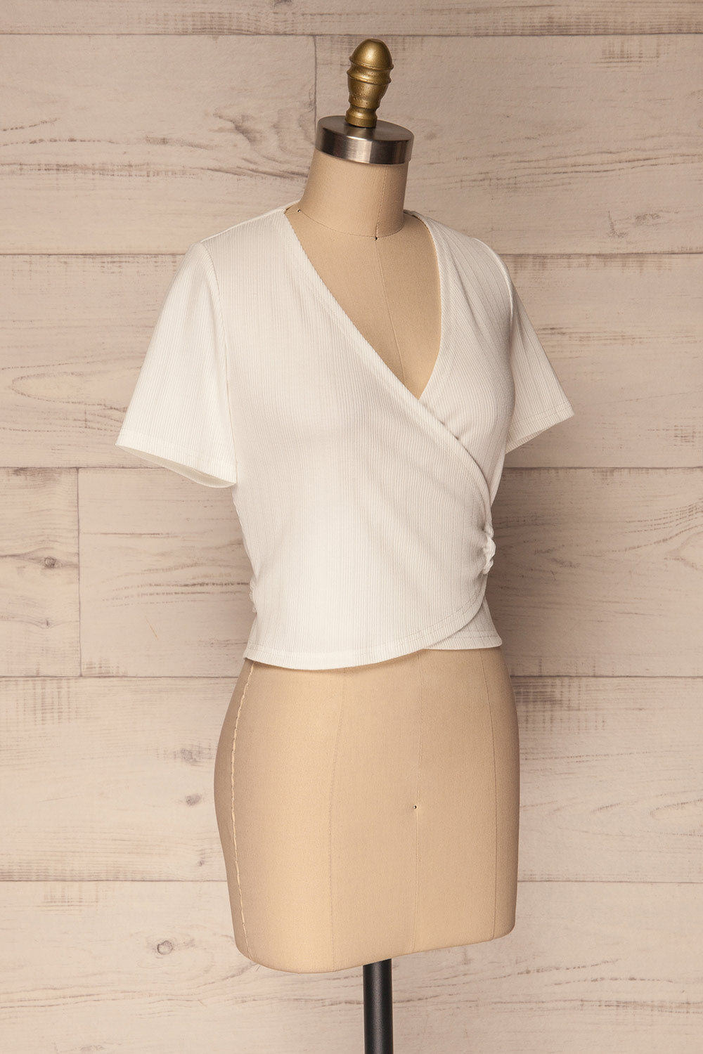 Kordelio White Short Sleeved Wrap Top | La Petite Garçonne 3