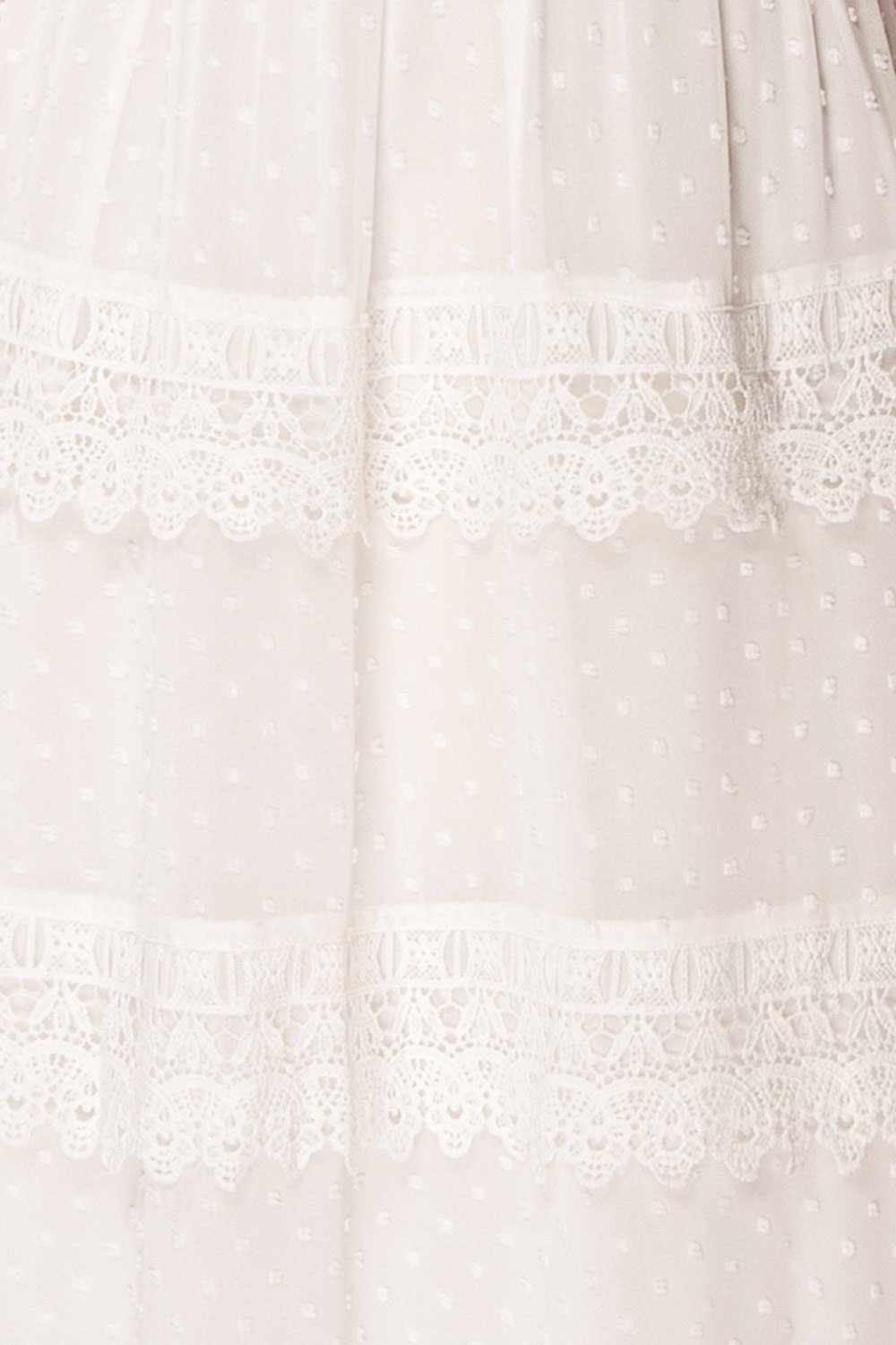 Edit website SEO Kornelia White Lace & Plumetis Layered Dress fabric detail | Boudoir 1861