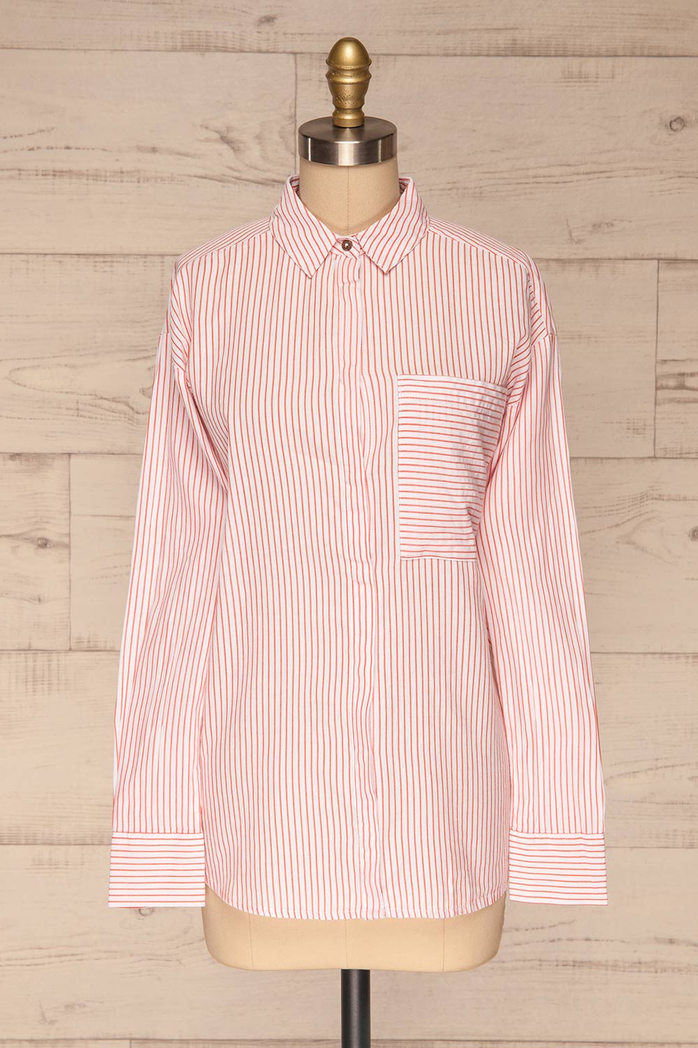 Kouvola Rouge Striped Shirt | Chemisier | La Petite Garçonne front view