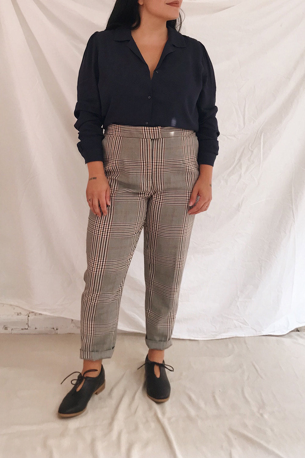 Kovin Navy Long Sleeve Blouse | La petite garçonne model look