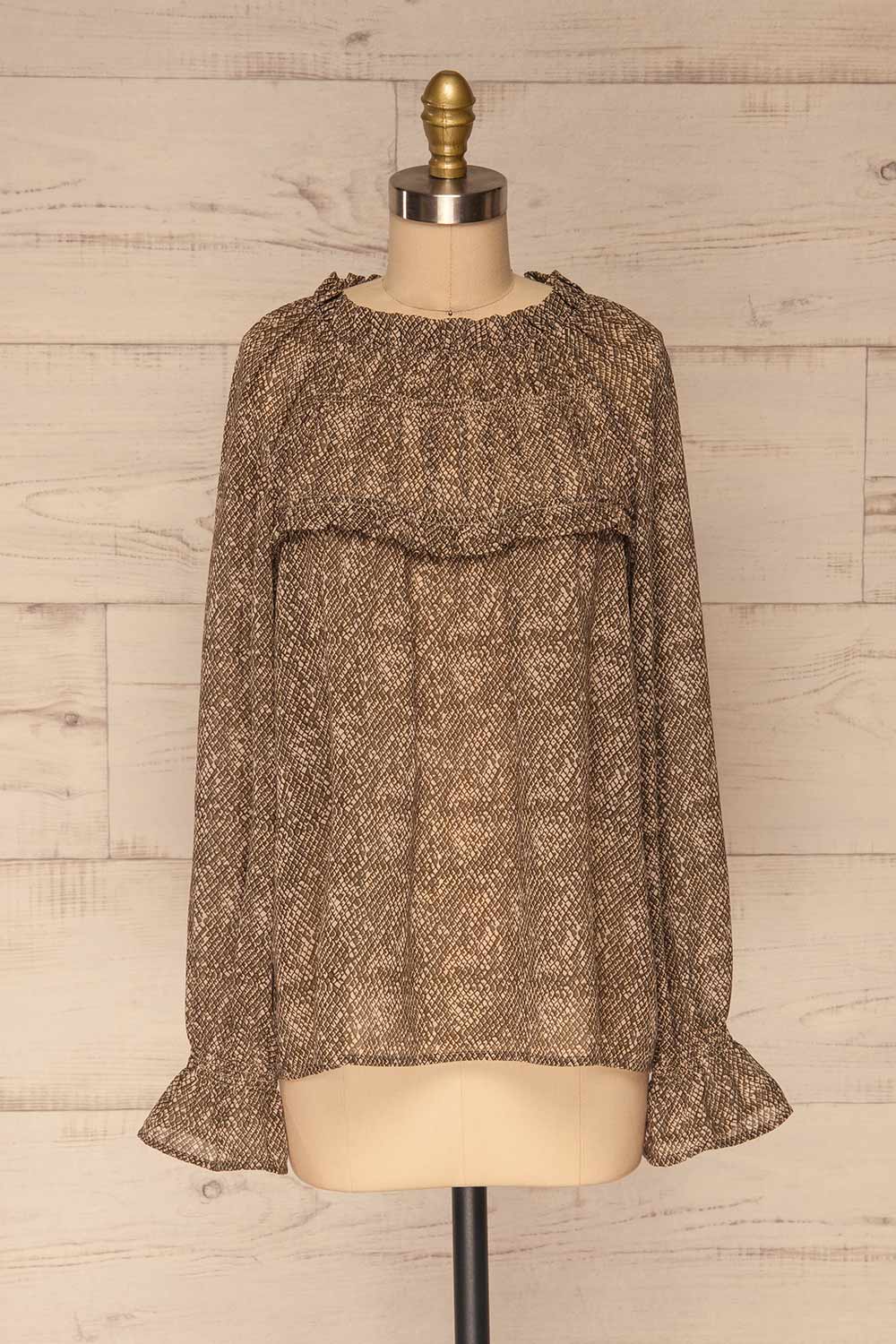 Kowal Green Snake Print Blouse | La petite garçonne front view