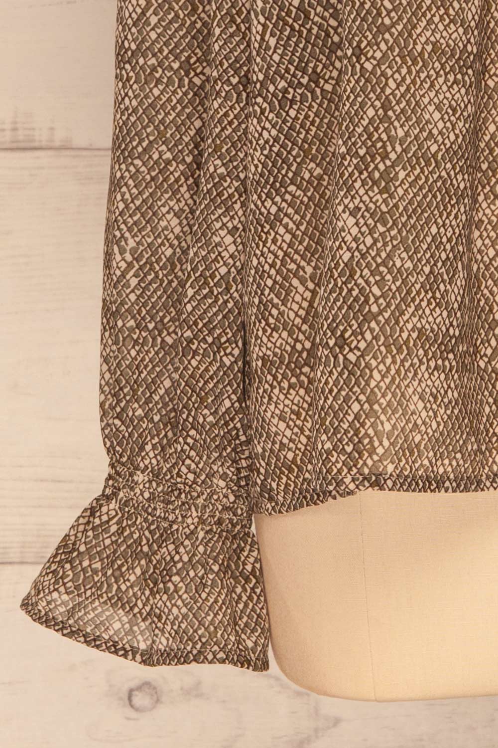 Kowal Green Snake Print Blouse | La petite garçonne sleeve