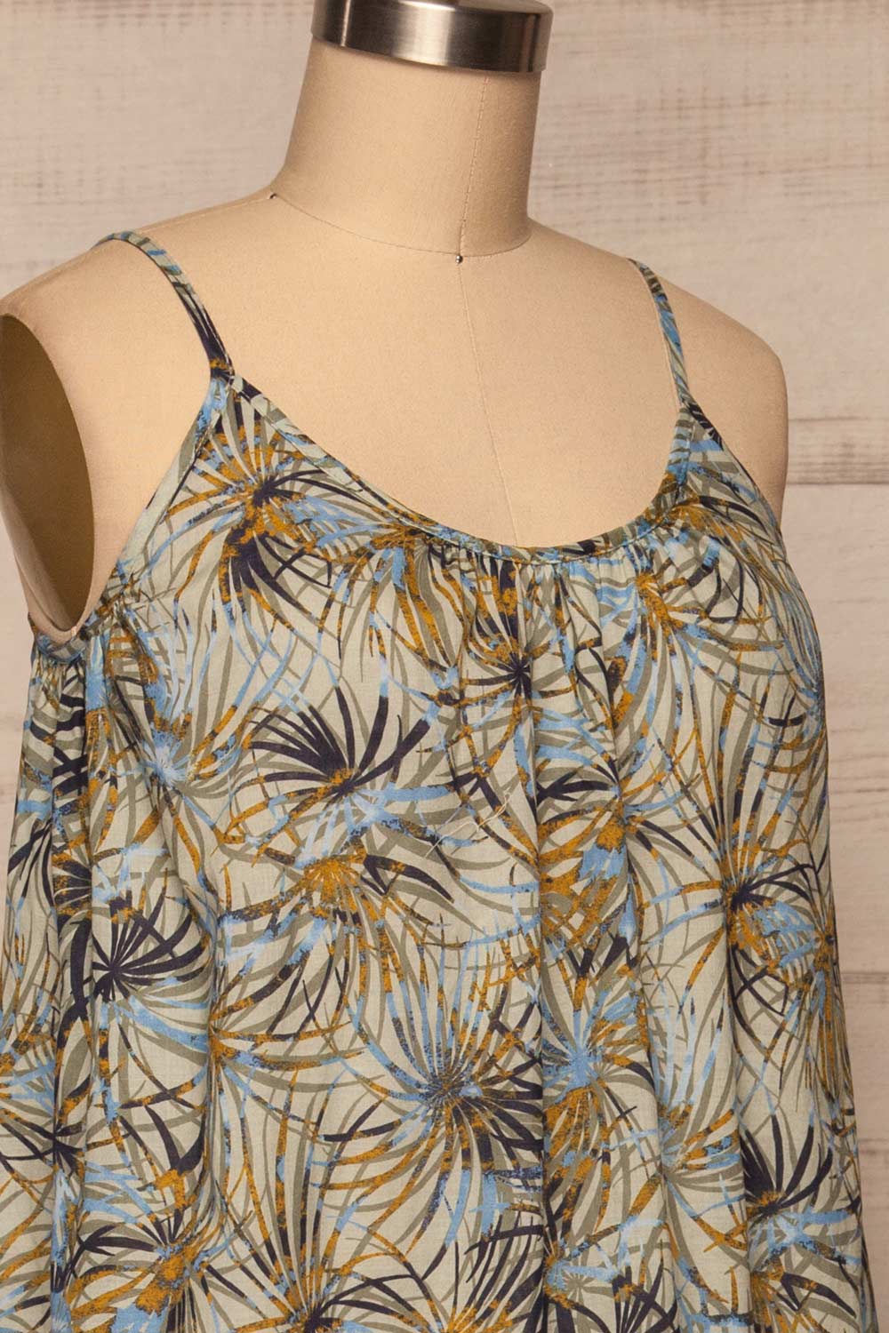 Kozuchow Sage Green Patterned Summer Dress side close up | Boutique 1861