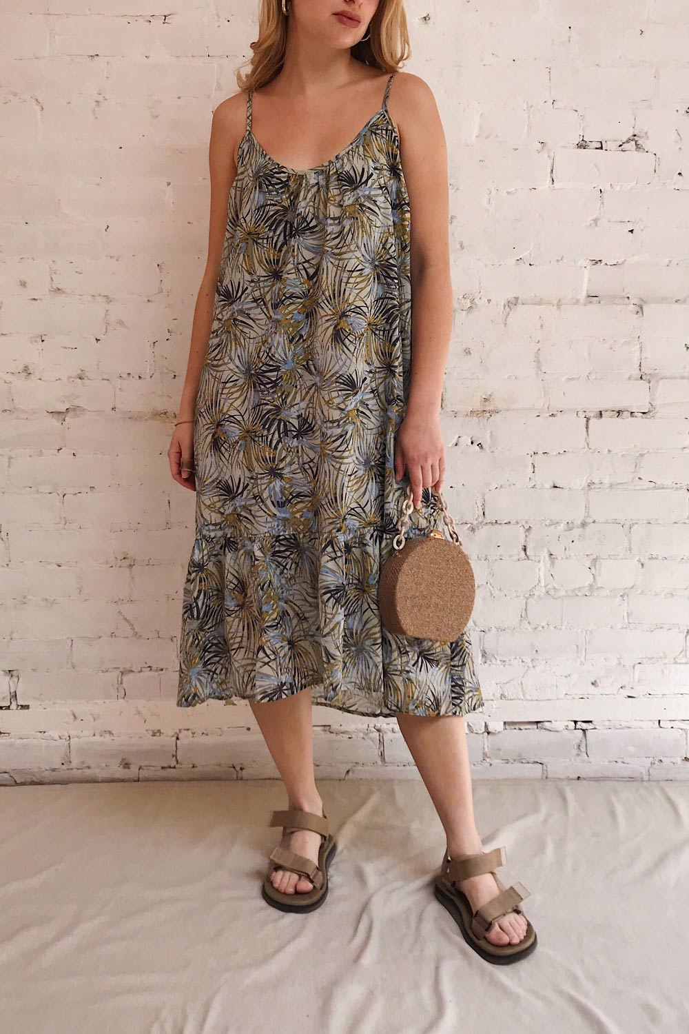 Kozuchow Sage Green Patterned Short Dress | Boutique 1861 model look