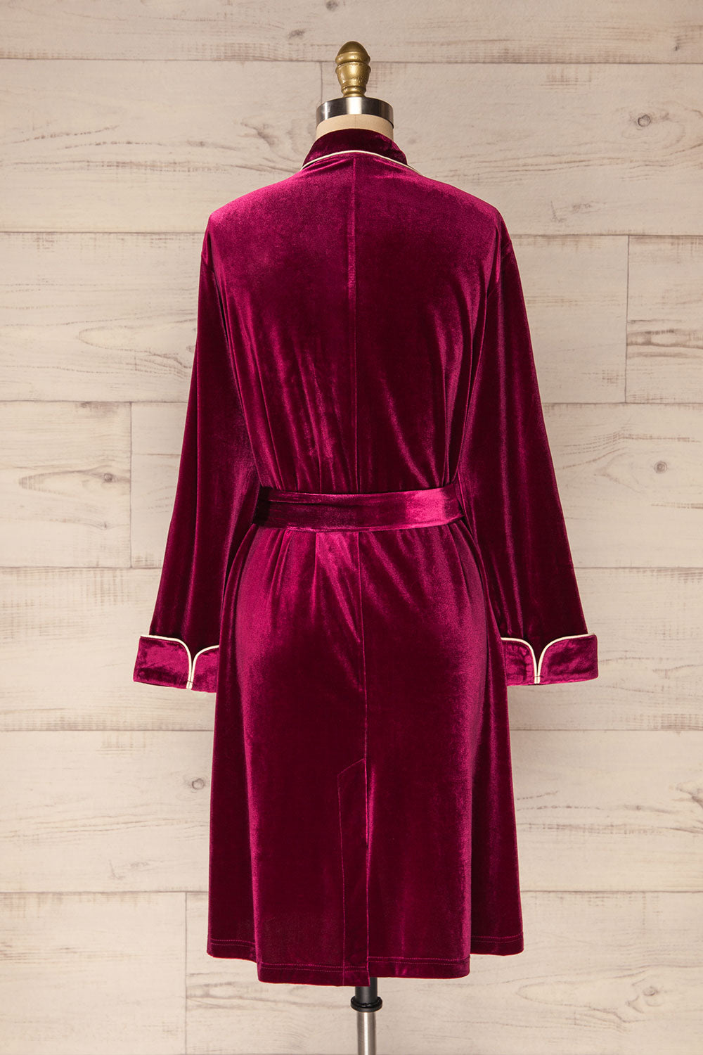 Krosno Red Velvet Bathrobe | La petite garçonne back view