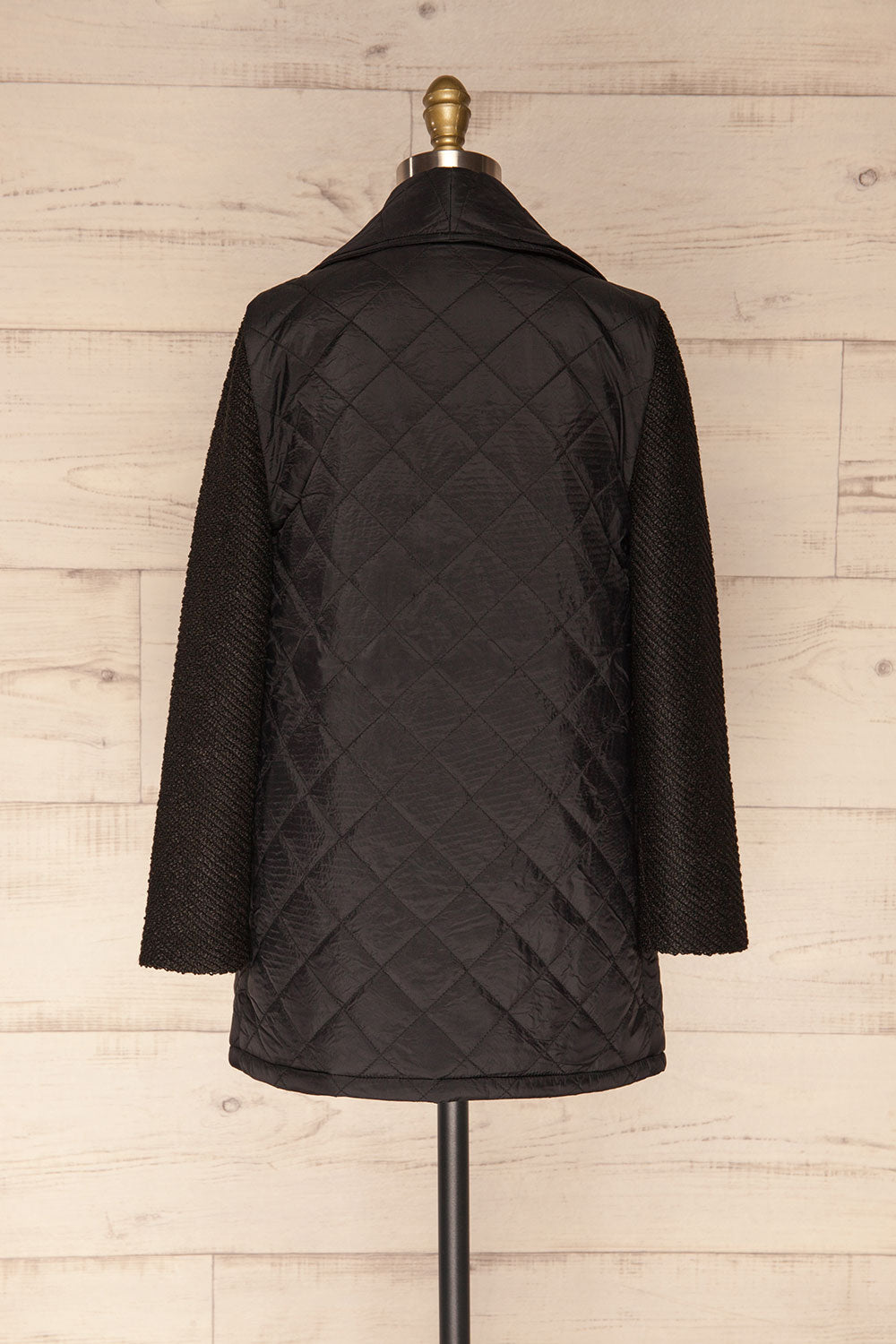 Kujawska Black Quilted Coat w/ Shawl Collar | BACK VIEW | La Petite Garçonne