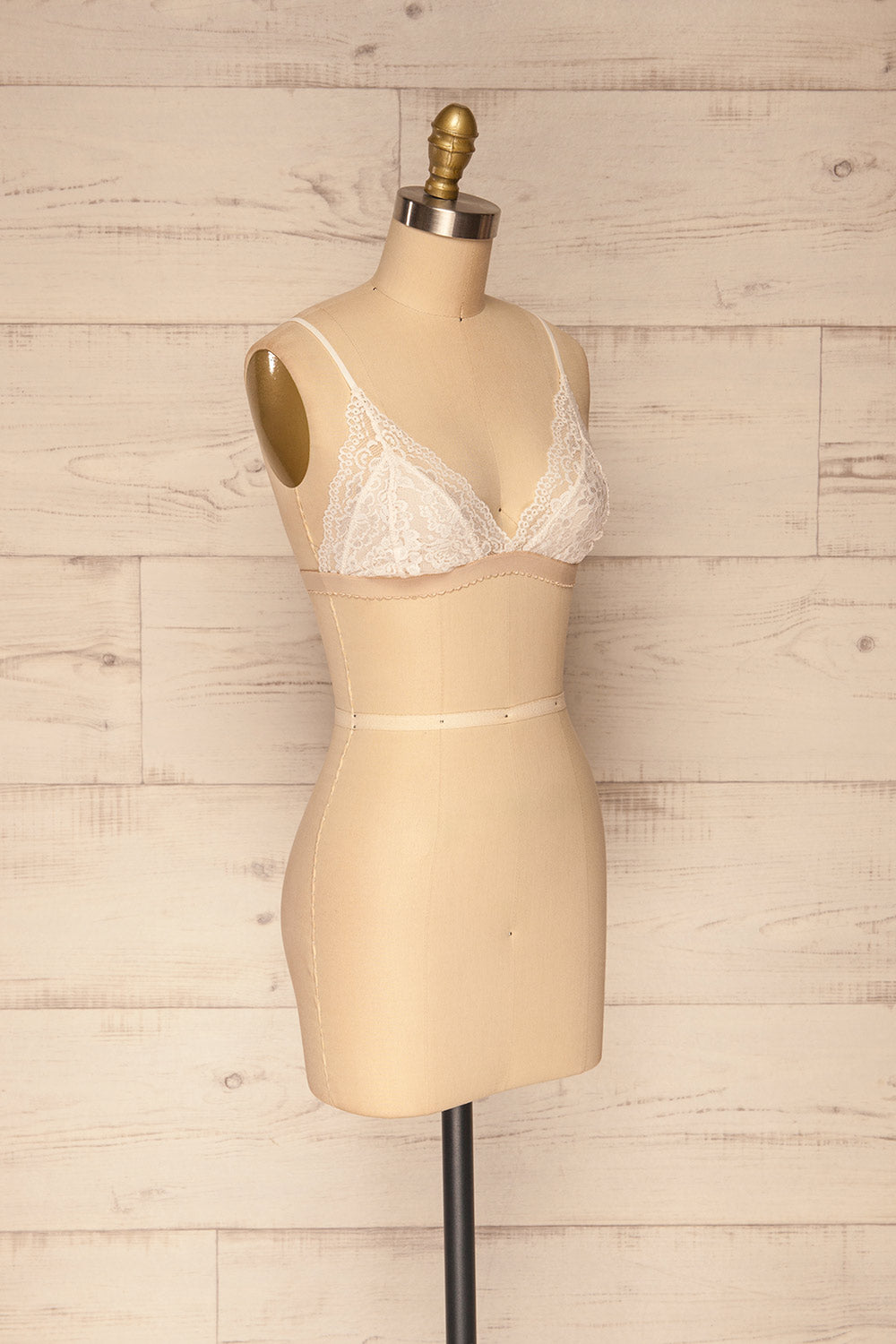 Kunow Ivory Lace Bralette | La petite garçonne side view