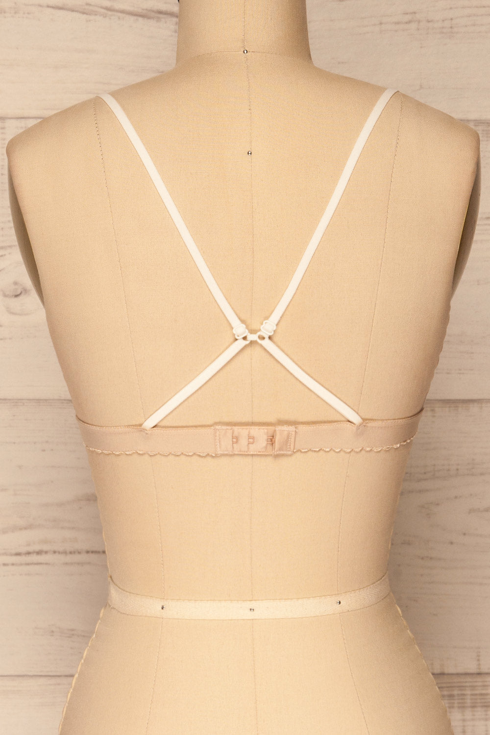 Kunow Ivory Lace Bralette | La petite garçonne back close-up cross