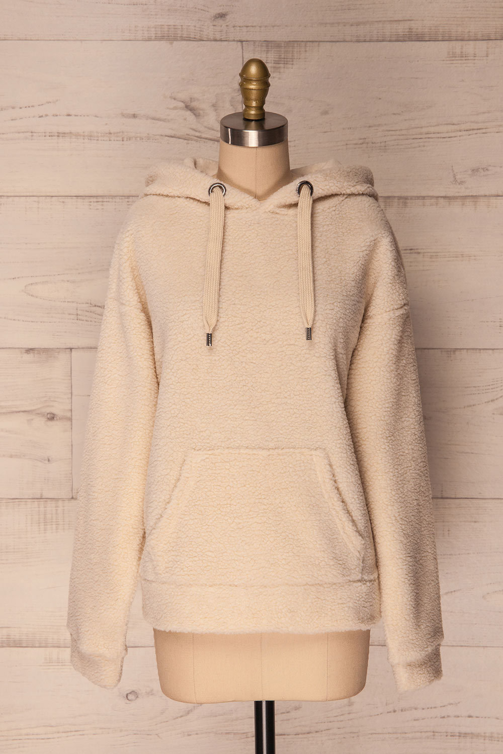 Labin Ivory Wooly Fleece Sweater with Hood | La Petite Garçonne 1