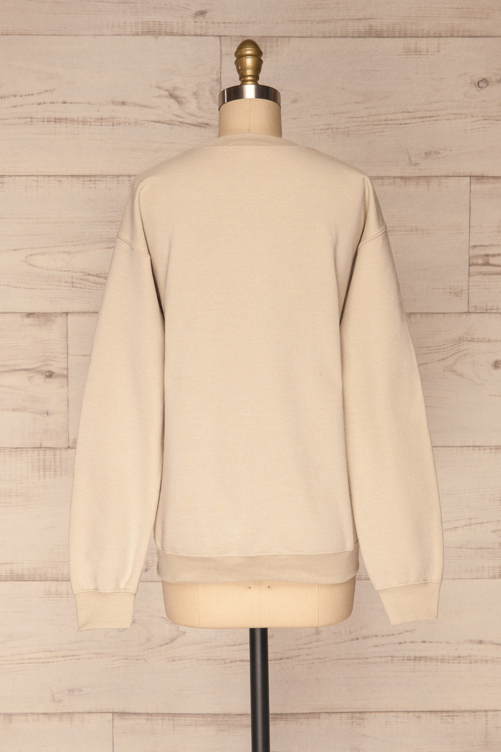Lagoa Beige Crew Neck Sweatshirt | La petite garçonne back view