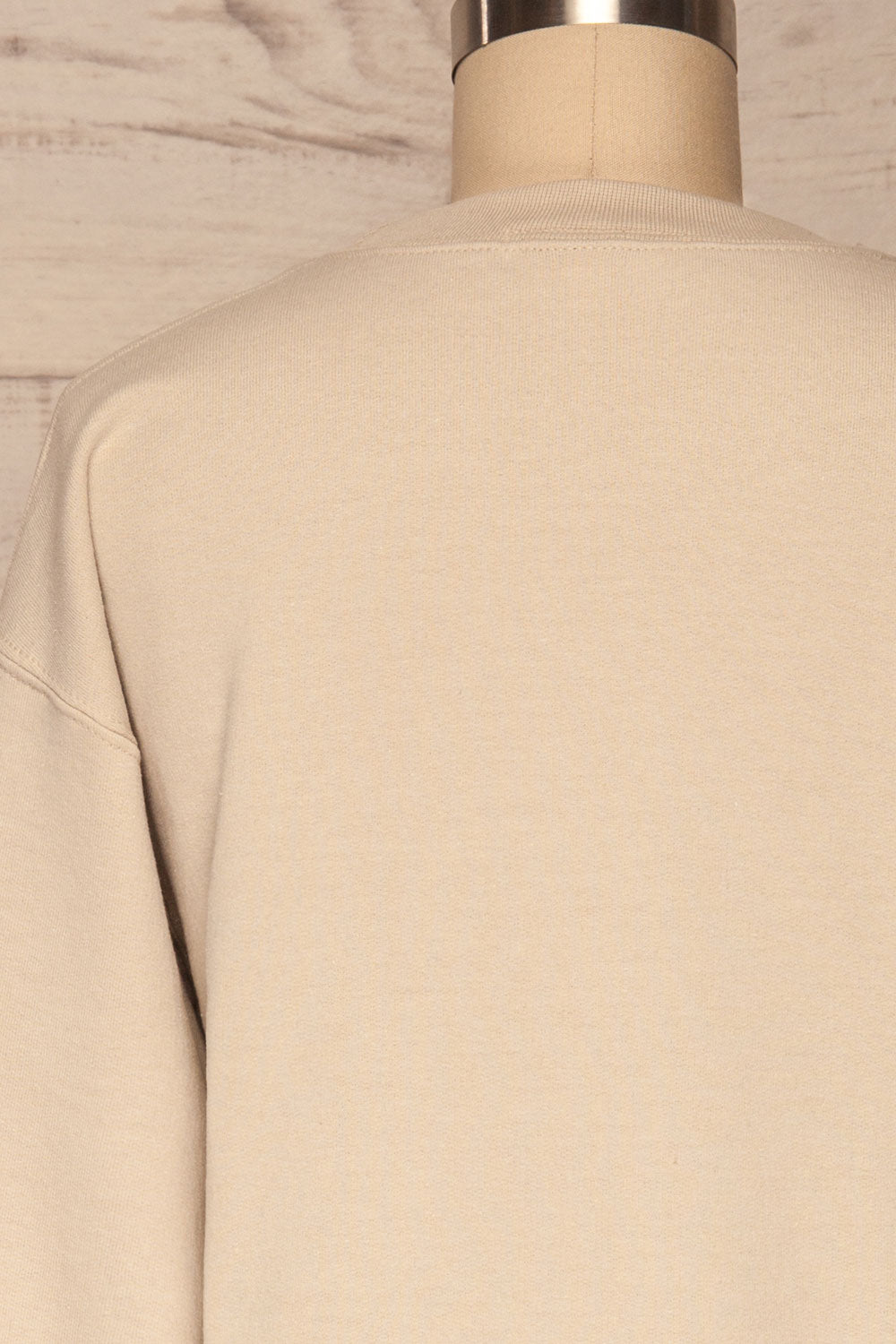 Lagoa Beige Crew Neck Sweatshirt | La petite garçonne back close up