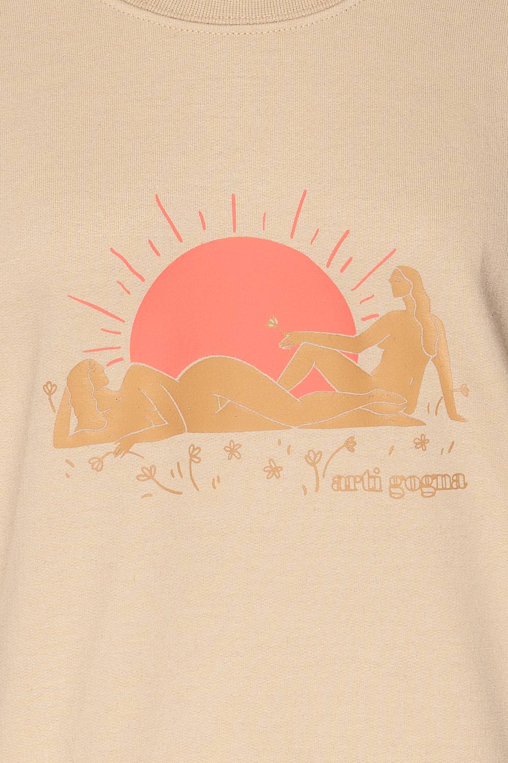 Lagoa Beige Crew Neck Sweatshirt | La petite garçonne design