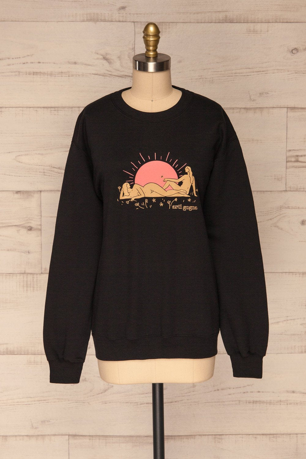 Lagoa Black Crew Neck Sweatshirt | La petite garçonne