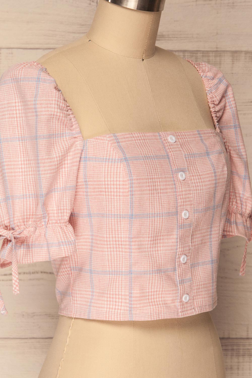 Lanhelas Pink & White Checkered Crop Top | La Petite Garçonne 5