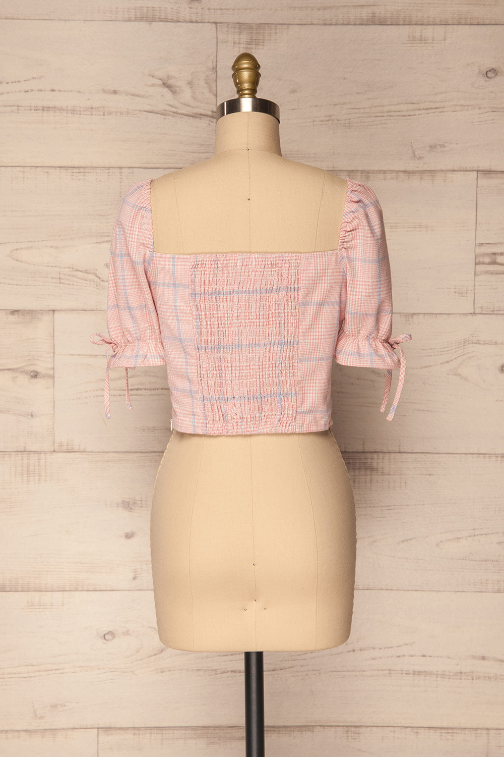 Lanhelas Pink & White Checkered Crop Top | La Petite Garçonne 6