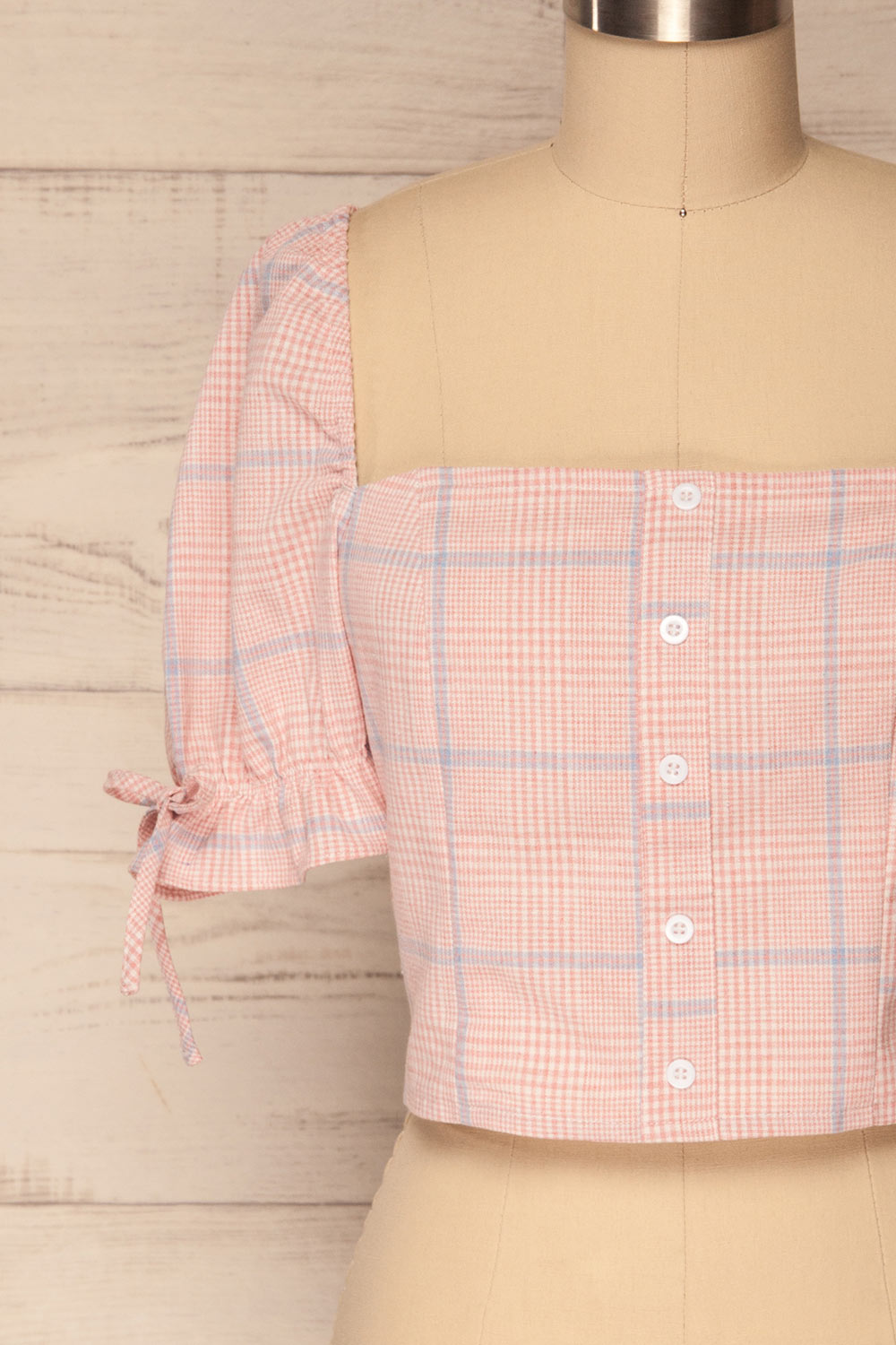 Lanhelas Pink & White Checkered Crop Top | La Petite Garçonne 2