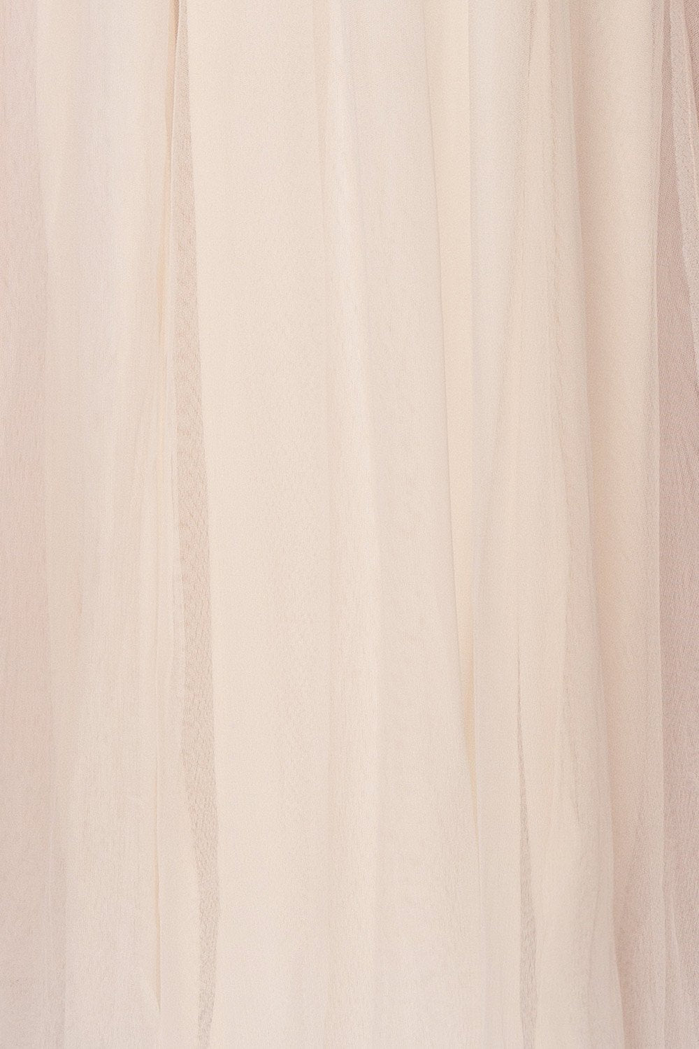 Laycy Ice | Cream Mesh Gown with Plunging Neckline