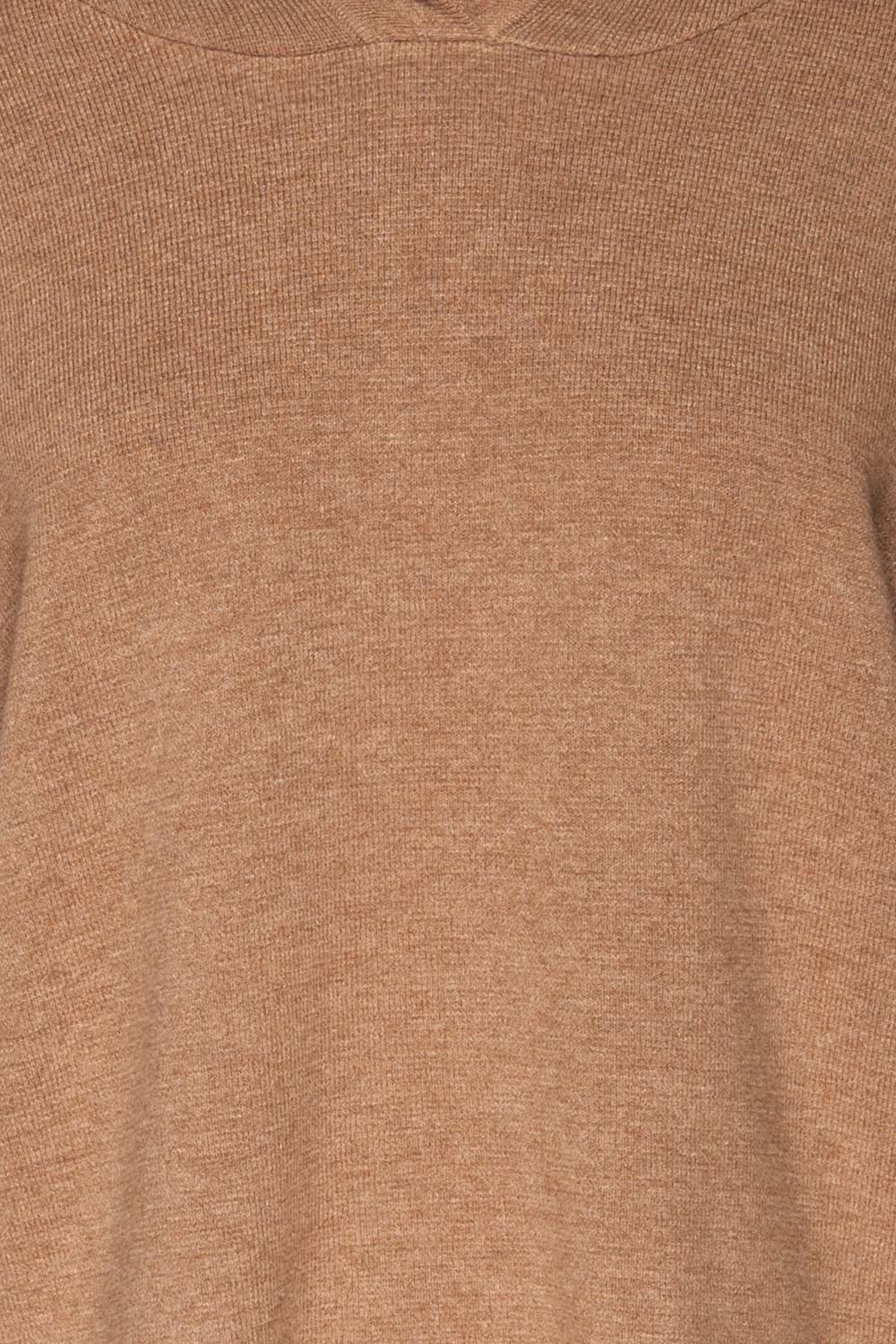Leczna Taupe Hooded Knit Sweater | La petite garçonne fabric