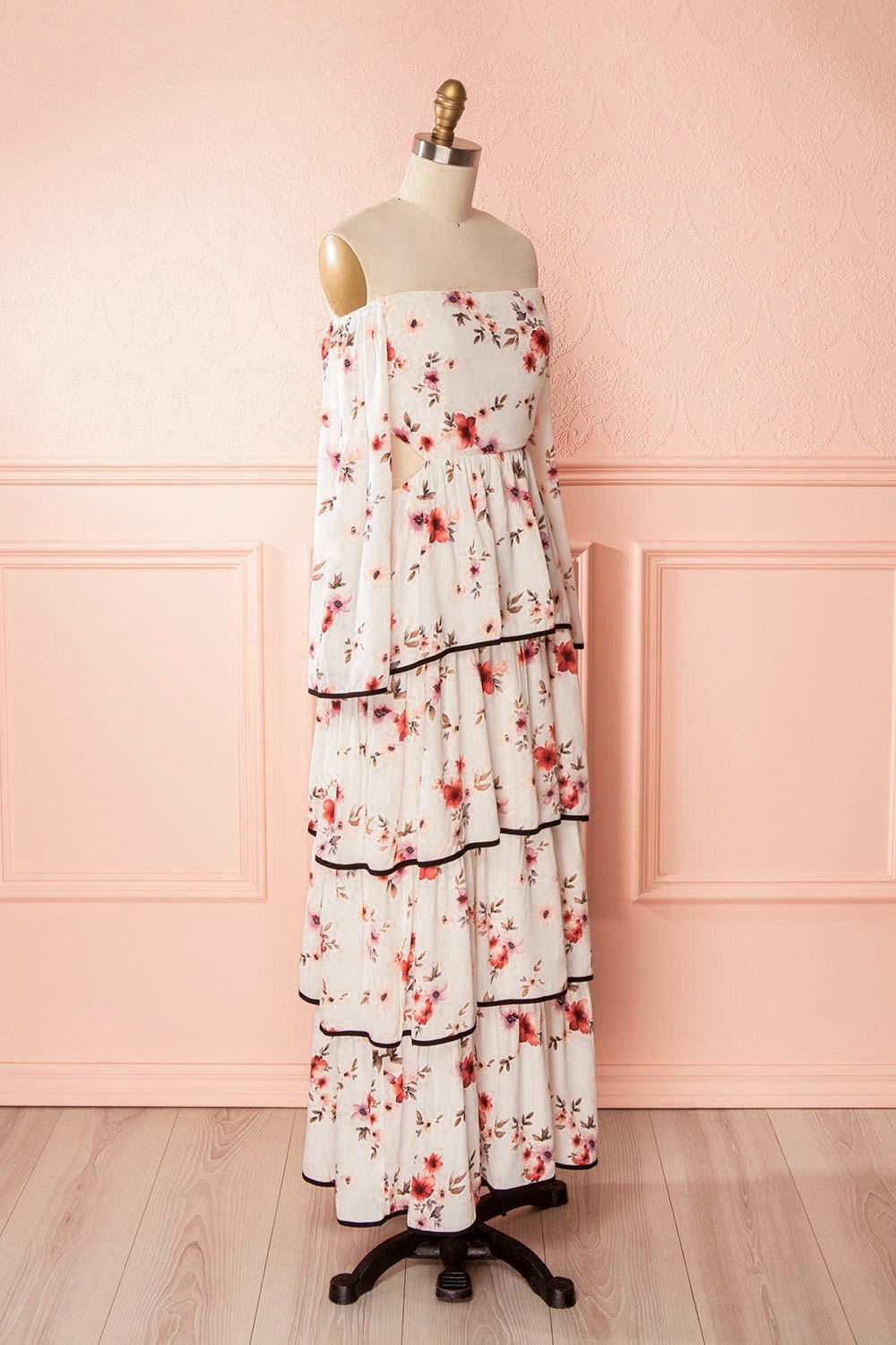 Lee-Anne Floral Layered Frills Off-Shoulder Dress | Boutique 1861