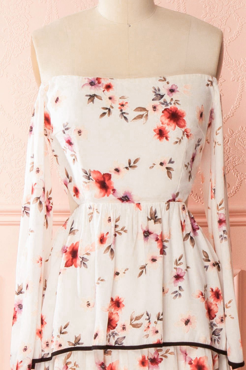 Lee-Anne Floral Layered Frills Off-Shoulder Dress | Boutique 1861