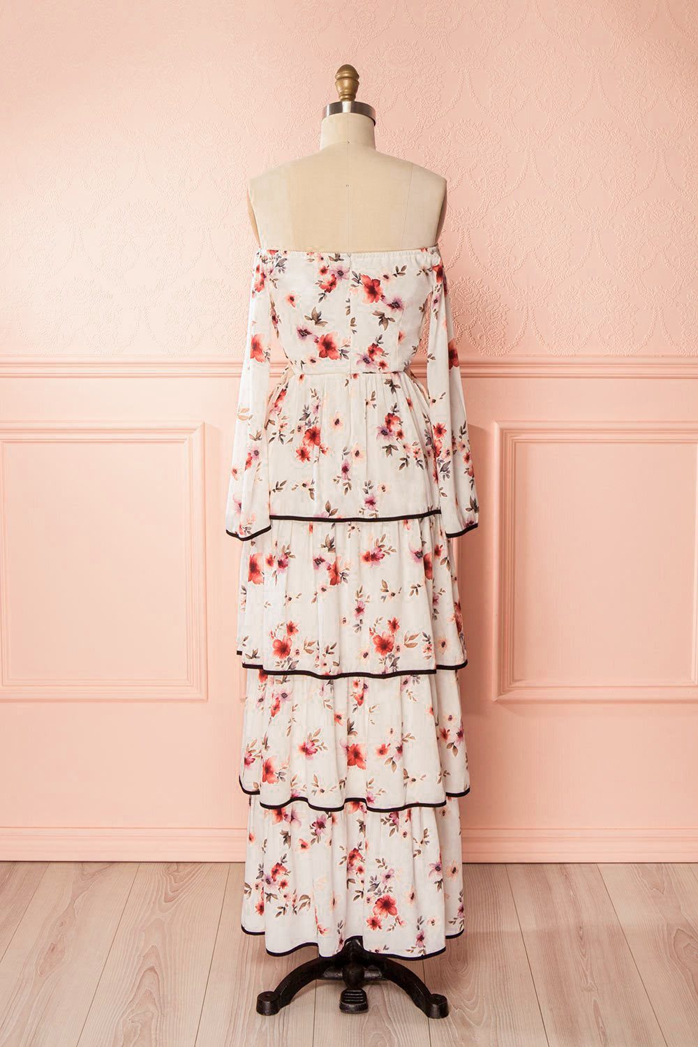 Lee-Anne Floral Layered Frills Off-Shoulder Dress | Boutique 1861