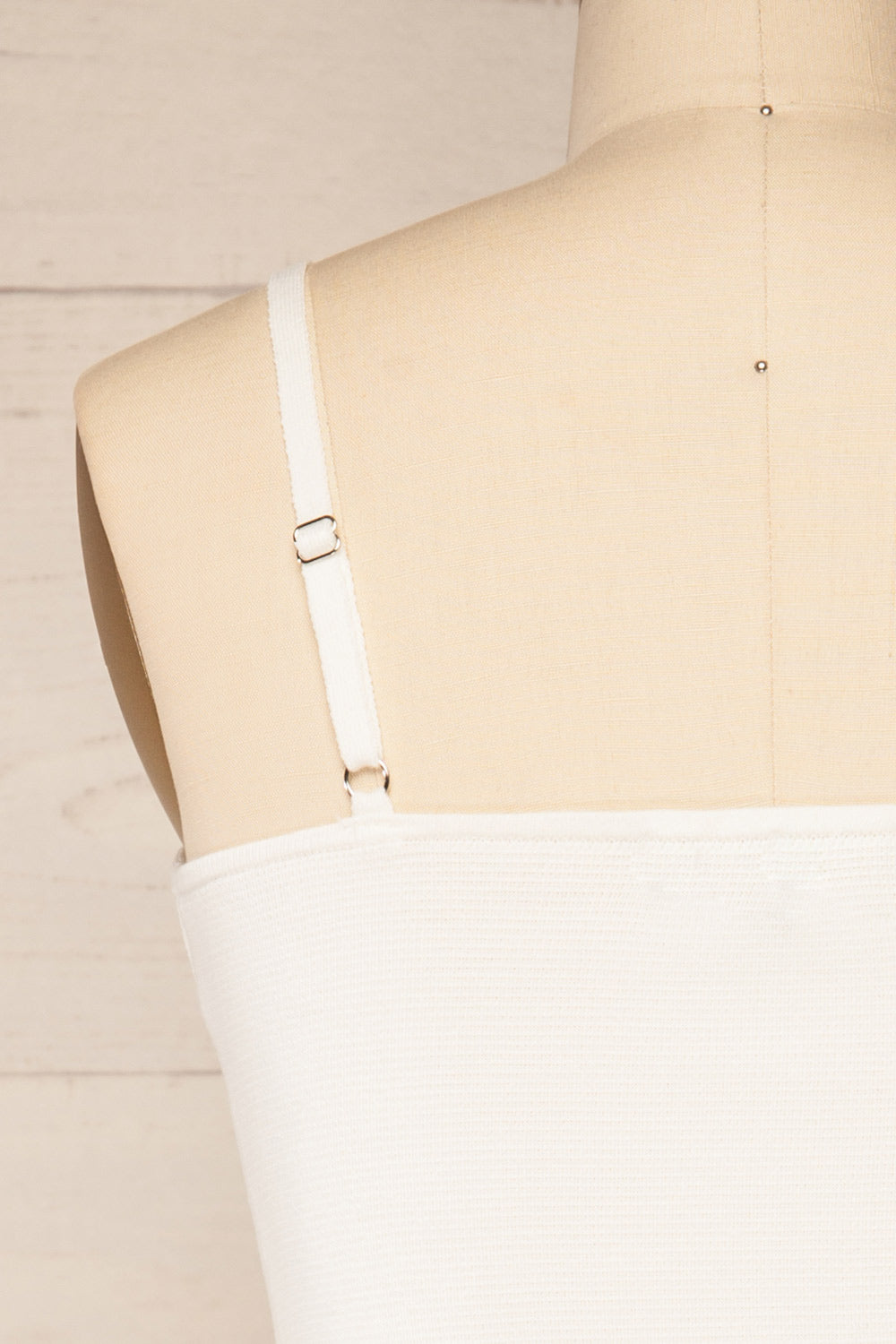 Leilani White Corset-Style Bodysuit | La petite garçonne back close-up