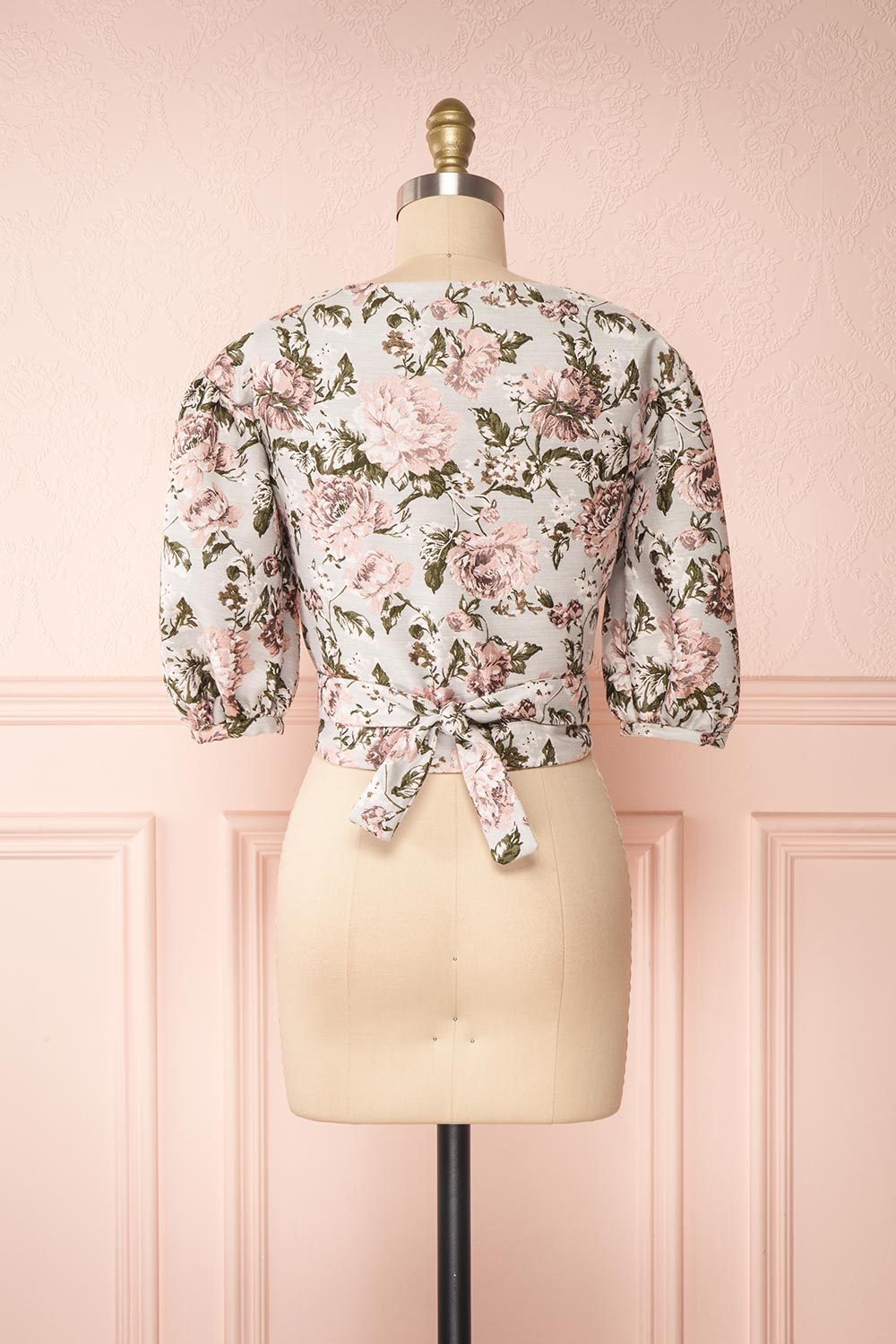 Leonore Floral Crop Top | Haut Écourté back view | Boutique 1861