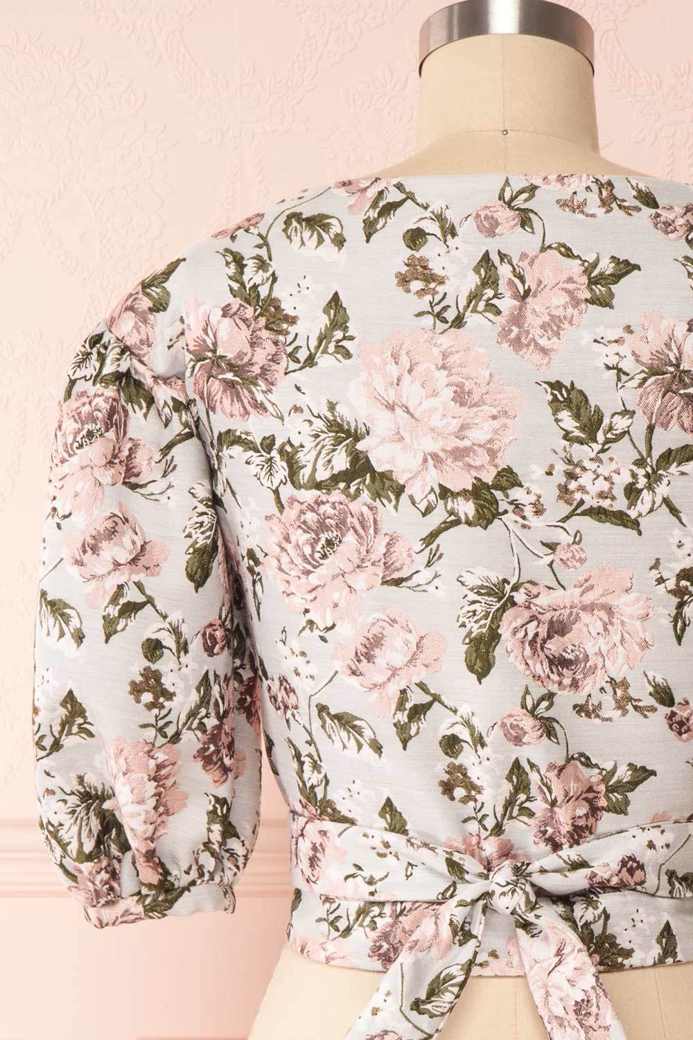 Leonore Floral Crop Top | Haut Écourté back close up | Boutique 1861