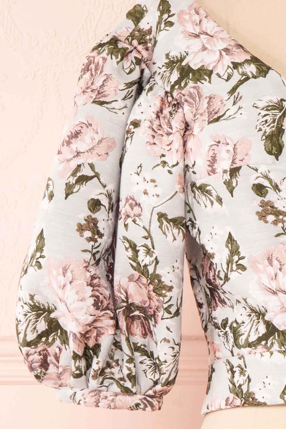 Leonore Floral Crop Top | Haut Écourté sleeve | Boutique 1861