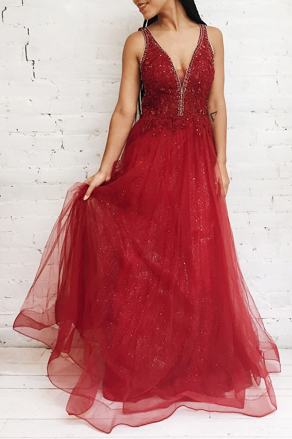 Letha Black | Tulle & Beaded Gown