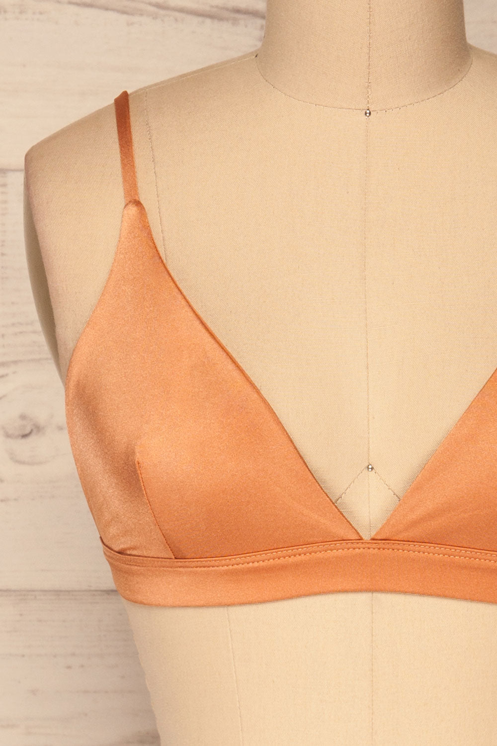 Lexie Orange Triangle Bralette | La Petite Garçonne Chpt. 2 front close-up