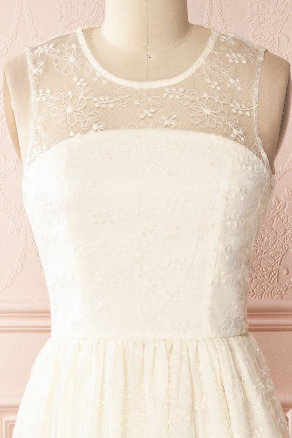 Lilya Ivoire Off-White Embroidered Maxi Gown | Boudoir 1861