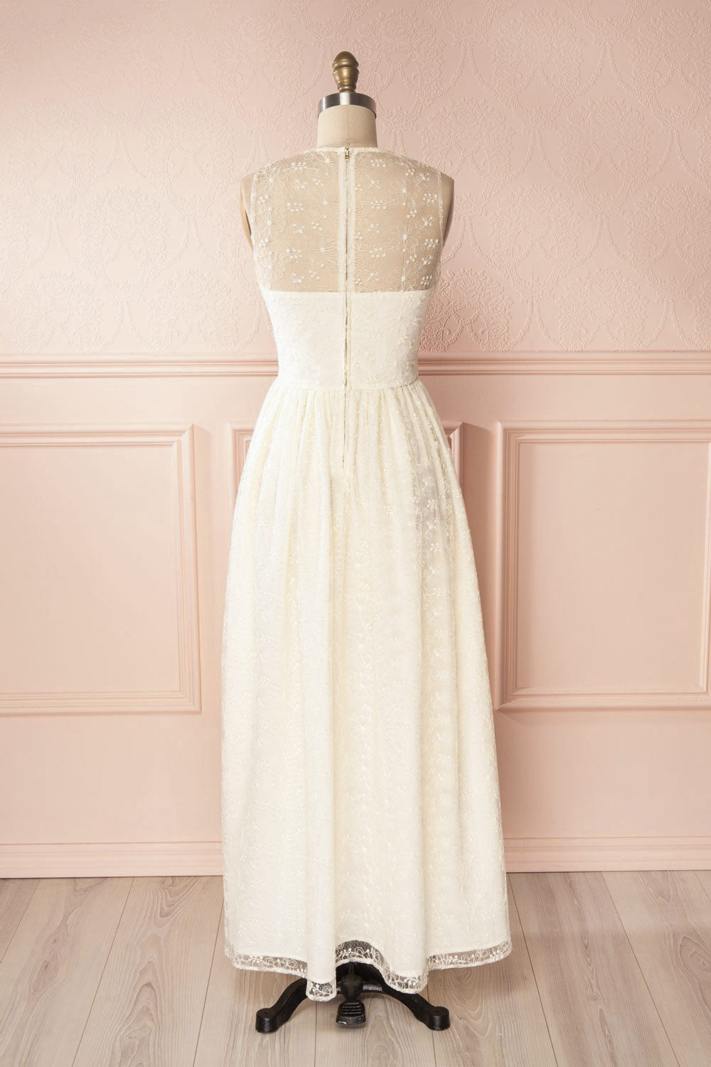 Lilya Ivoire Off-White Embroidered Maxi Gown | Boudoir 1861