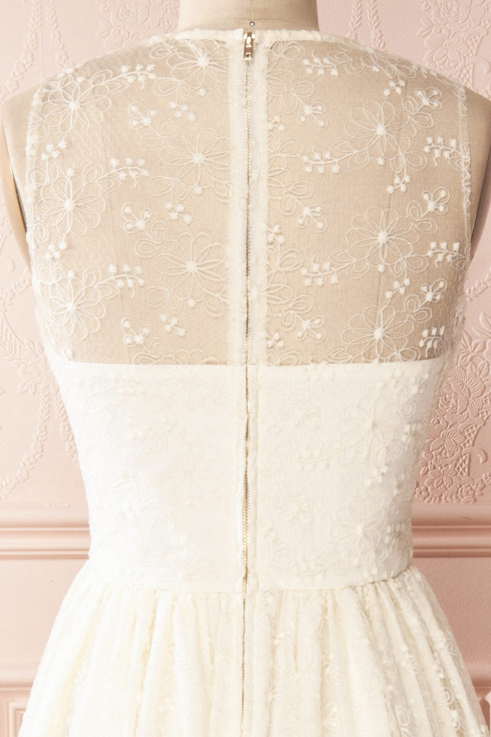 Lilya Ivoire Off-White Embroidered Maxi Gown | Boudoir 1861